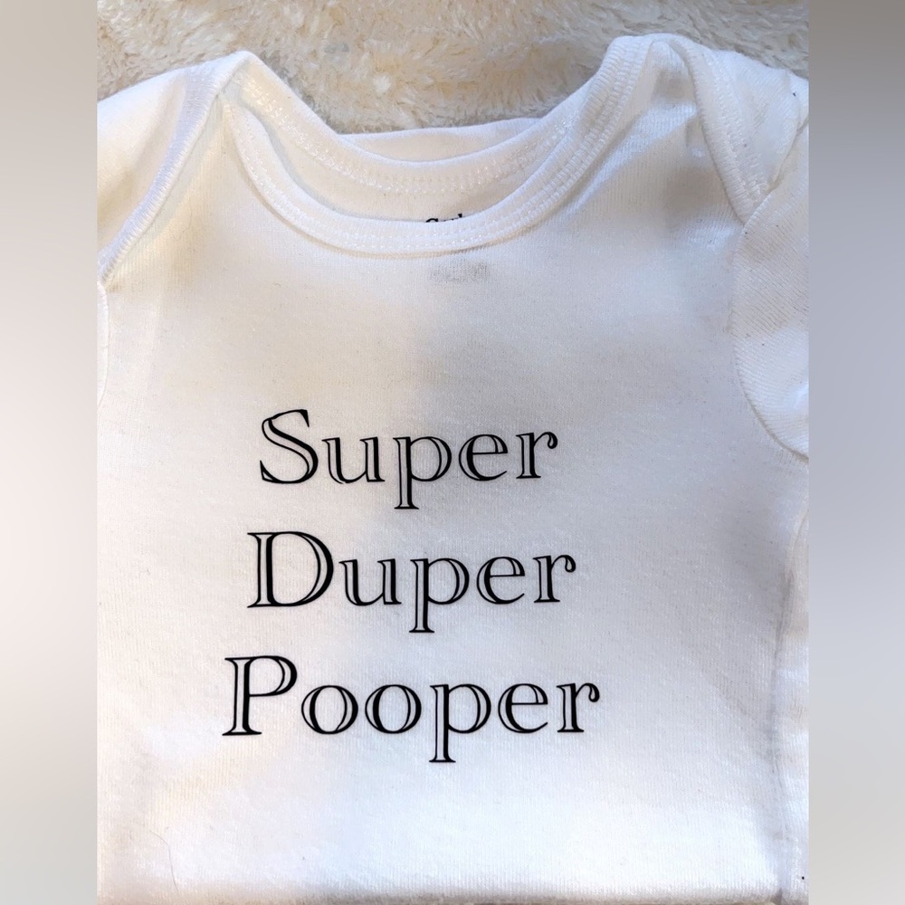 Custom made baby onesie, size 12 months